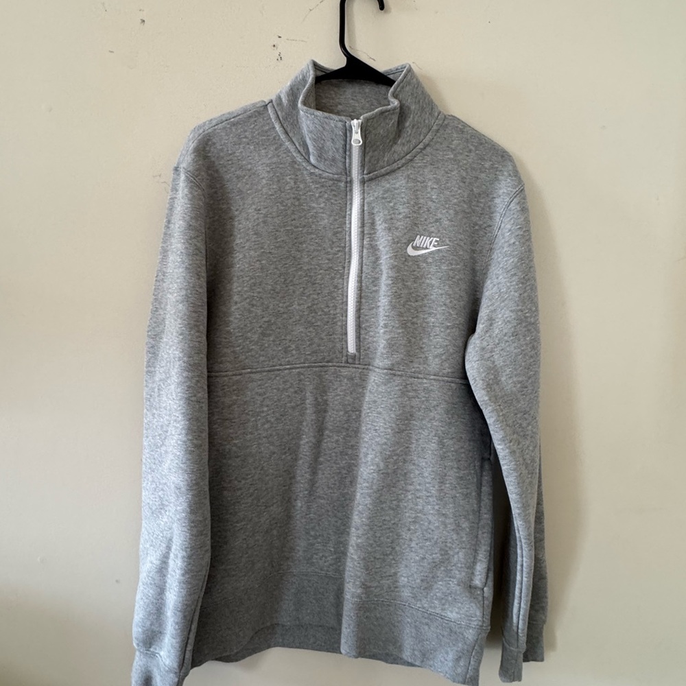 Nike Men's Zip-Up Gray Sweater
